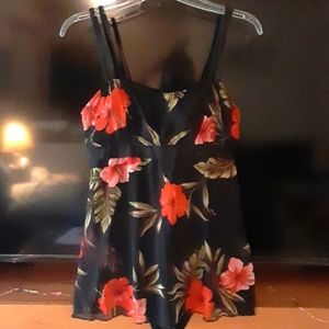 Floral one piece bathing suit